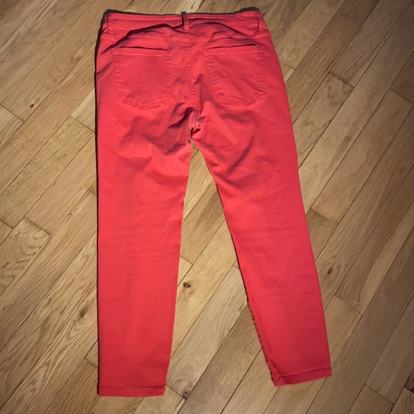 Forever 21 coral red distressed destroyed ripped skinny jeans size 30 - Picture 8 of 11